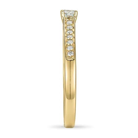 diamant ring i 14 karat gull 0,15 ct 0,11 ct