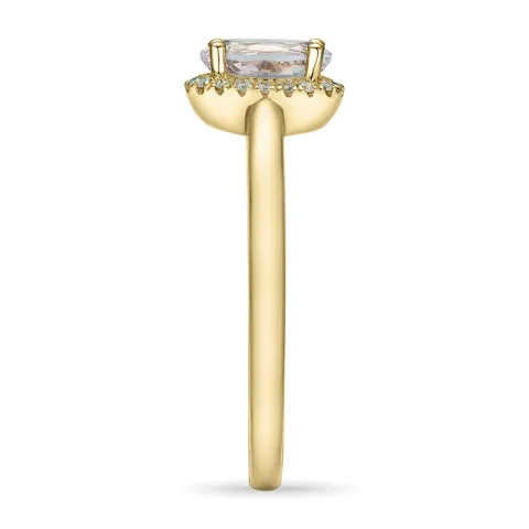 oval morganit diamantring i 14 karat gull 0,83 ct 0,09 ct