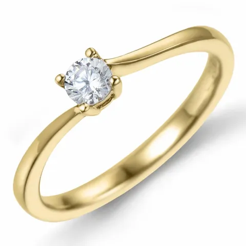 diamant solitairering i 14 karat gull 0,20 ct