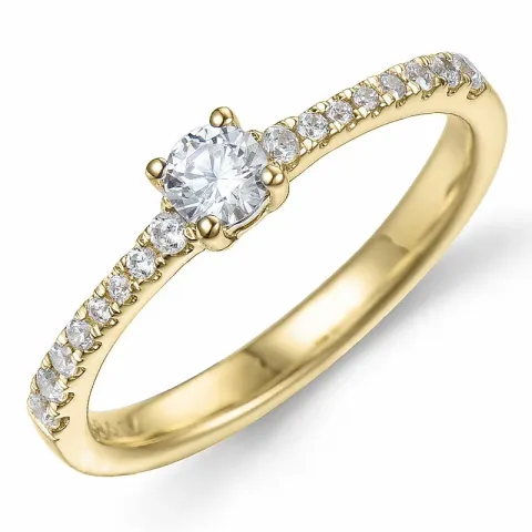 diamant ring i 14 karat gull 0,20 ct 0,17 ct