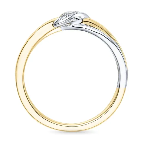 diamantring i 14 karat gull og hvitt gull 0,03 ct