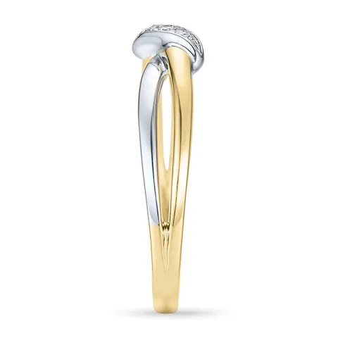diamantring i 14 karat gull og hvitt gull 0,03 ct