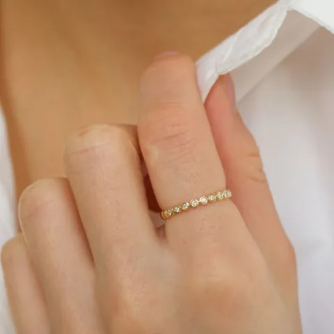 diamantring i 14 karat gull 0,08 ct