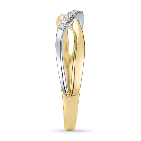 diamant ring i 14 karat gull og hvitt gull 0,04 ct