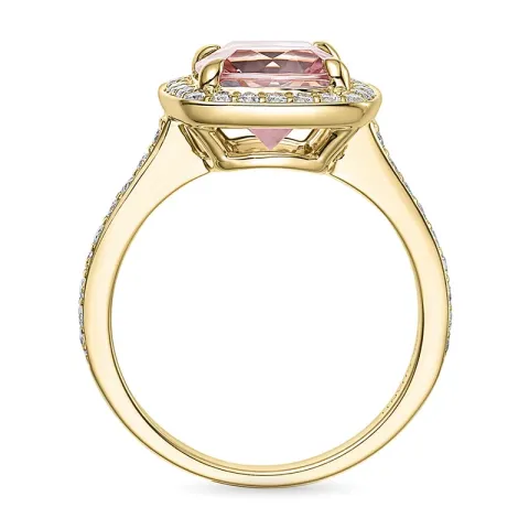 morganit diamantring i 14 karat gull 2,2 ct 0,38 ct