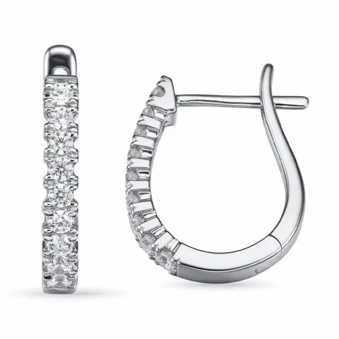 creol i 14 karat hvitt gull med diamant