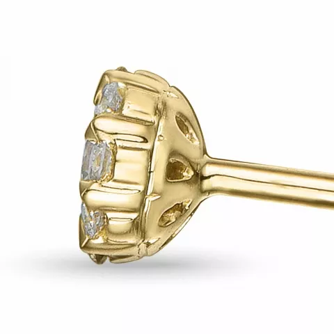 runde diamant ørestikker i 14 karat gull med diamant og diamant 