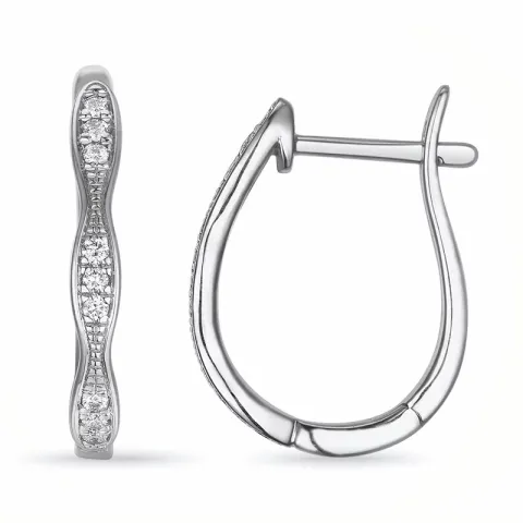 creol i 14 karat hvitt gull med diamant