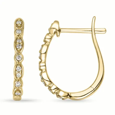 diamant creol i 14 karat gull med diamant