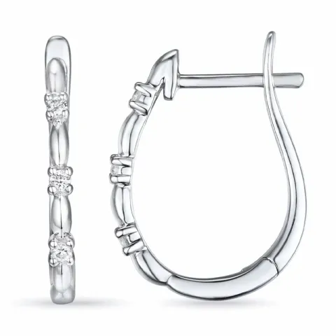 creol i 14 karat hvitt gull med diamant