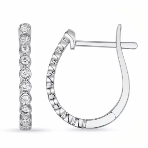 creol i 14 karat hvitt gull med diamant