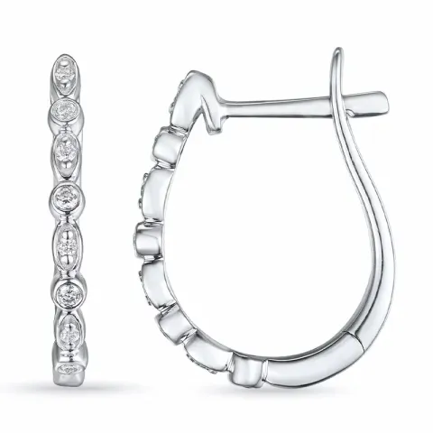 creol i 14 karat hvitt gull med diamant