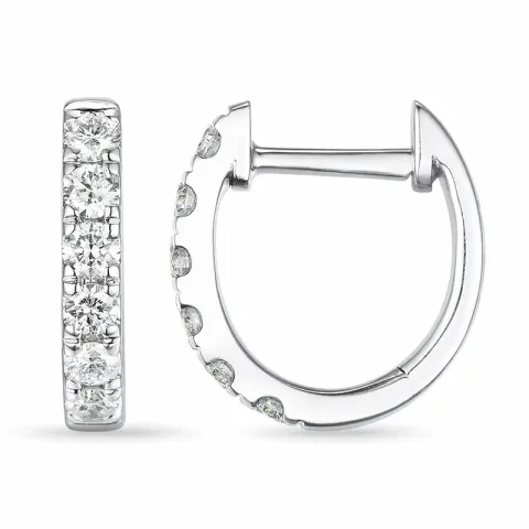 11 mm diamant creol i 14 karat hvitt gull med diamant 