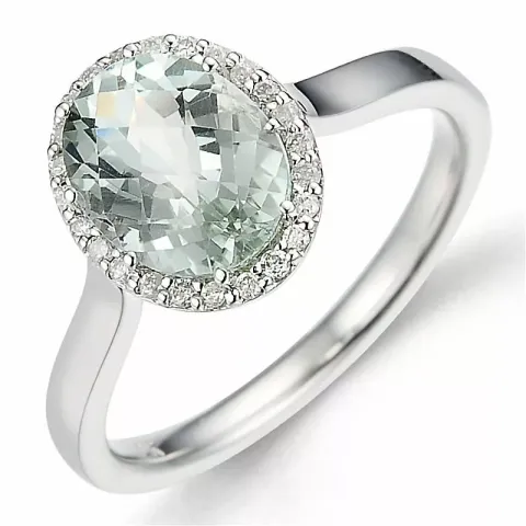 ametyst diamantring i 14 karat hvitt gull 2,00 ct 0,12 ct