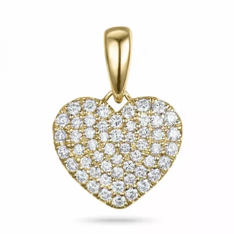 hjerte diamantanheng i 14 karat gull 0,49 ct