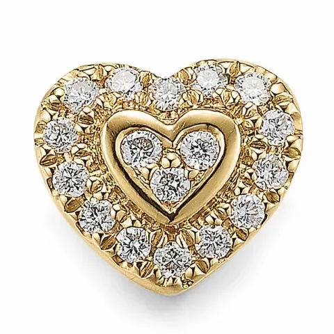 hjerte diamantanheng i 14 karat gull 0,11 ct