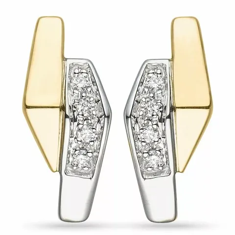 Diamant øredobber i 14 karat gull og hvitt gull med diamanter