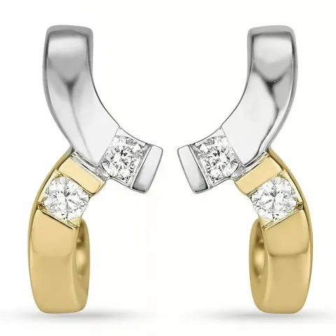 Diamant halvcreol i 14 karat gull og hvitt gull med diamanter