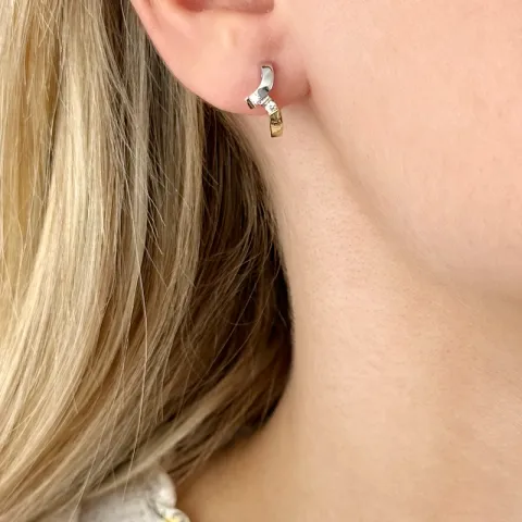 Diamant halvcreol i 14 karat gull og hvitt gull med diamanter