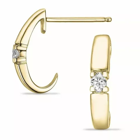 diamant halvcreol i 14 karat gull med diamant