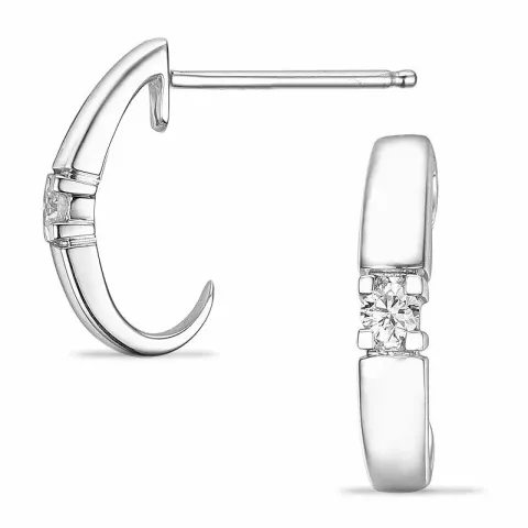 diamant halvcreol i 14 karat hvitt gull med diamant