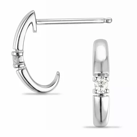 diamant halvcreol i 14 karat hvitt gull med diamant