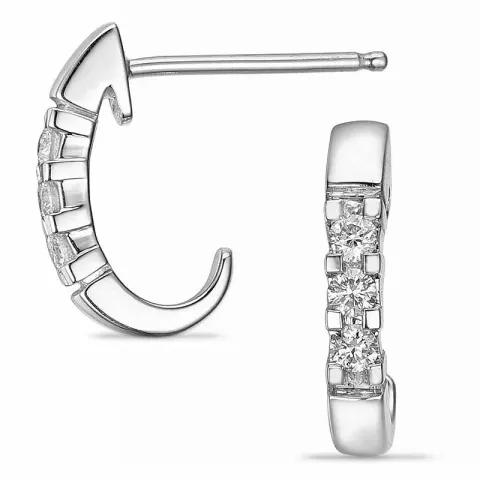 diamant halvcreol i 14 karat hvitt gull med diamant