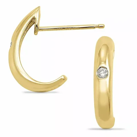 diamant halvcreol i 14 karat gull med diamant