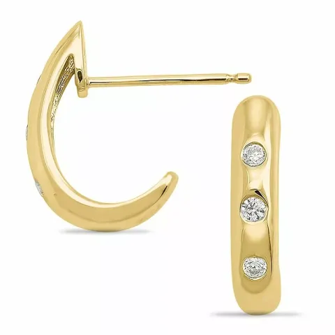 diamant halvcreol i 14 karat gull med diamant