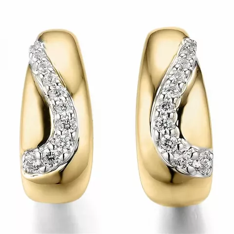 Diamant halvcreol i 14 karat gull og hvitt gull med diamanter 