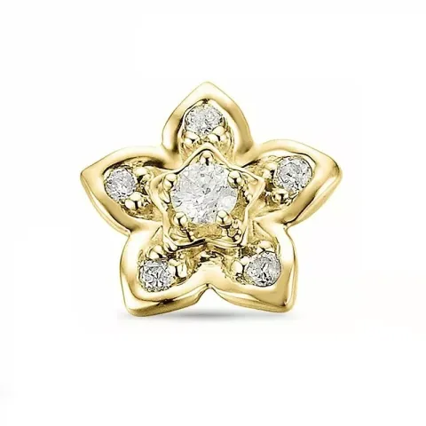 1/2 par blomst diamant ørestikk i 14 karat gull med diamant 