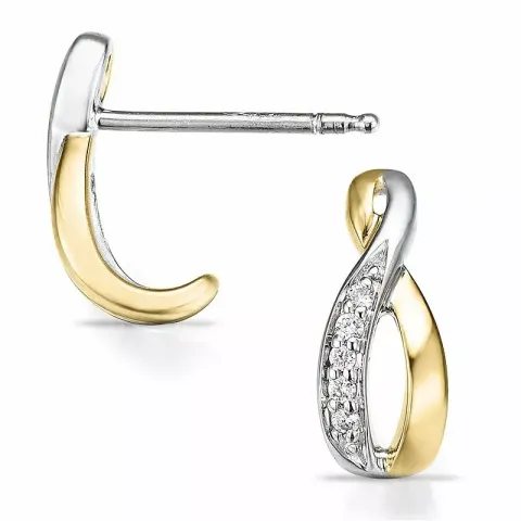infinity diamant øredobber i 14 karat gull og hvitt gull med diamant