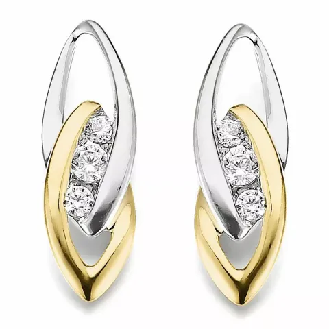 infinity diamant øredobber i 14 karat gull og hvitt gull med diamant