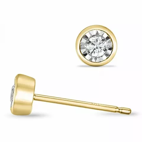 runde diamant solitaireørepynt i 14 karat gull og hvitt gull med diamant 