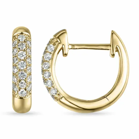 12 mm diamant creol i 14 karat gull med diamant