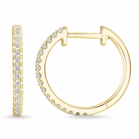 16 mm diamant creol i 14 karat gull med diamant