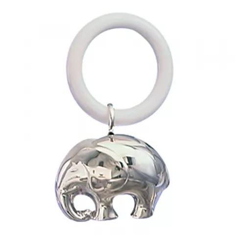 Dåpsgave: elefant rangle i sølvplett  modell: 150-87756
