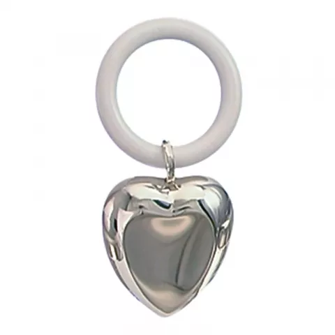 Dåpsgave: hjerte rangle i sølvplett  modell: 150-87760