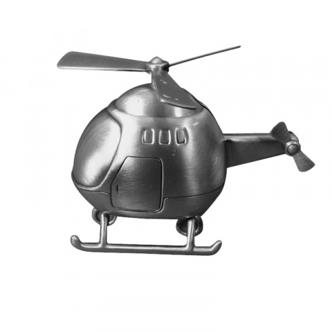 Dåpsgave: helikopter sparebøsse i fortinnet  modell: 152-76613