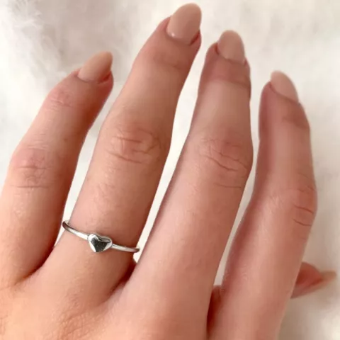 Simple Rings hjerte ring i sølv