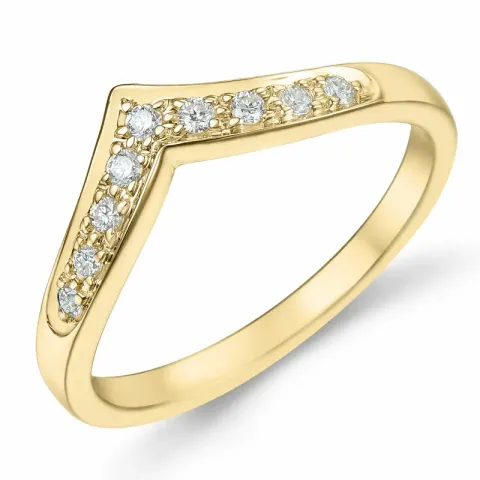 diamant ring i 14 karat gull 0,117 ct