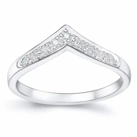 diamant ring i 14 karat hvitt gull 0,117 ct