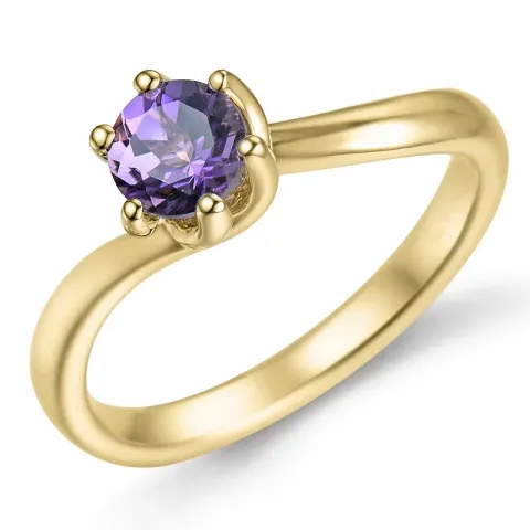 ametyst solitairering i 9 karat gull 0,47 ct