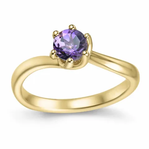 ametyst solitairering i 9 karat gull 0,47 ct