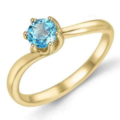 topas solitairering i 9 karat gull 0,65 ct