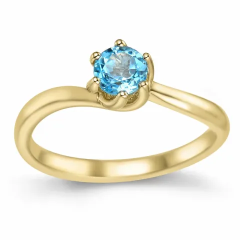 topas solitairering i 9 karat gull 0,65 ct