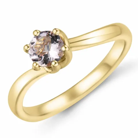 morganit solitairering i 14 karat gull 0,43 ct