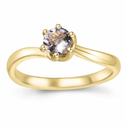 morganit solitairering i 14 karat gull 0,43 ct