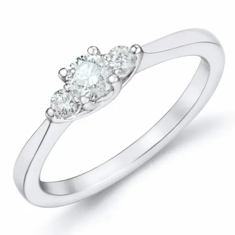 diamant ring i 14 karat hvitt gull 0,20 ct 0,102 ct