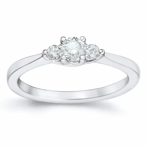 diamant ring i 14 karat hvitt gull 0,20 ct 0,102 ct